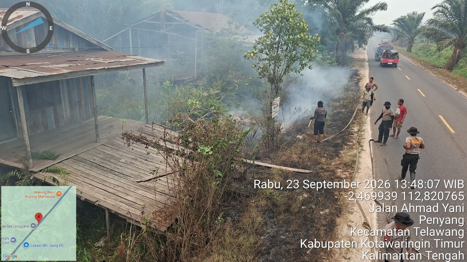 Brimob Kalteng Bergerak Lakukan Pemadaman dan Pembasahan Karhutla di Palangka Raya hingga Pulang Pisau