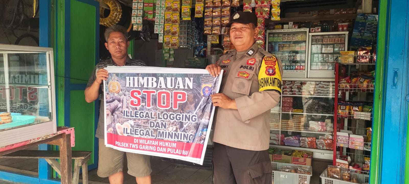 Polsek Tewang Sangalang Garing dan Pulau Malan Minta Warga Tidak Melakukan Aktivitas Ilegal Logging dan Ilegal Minning