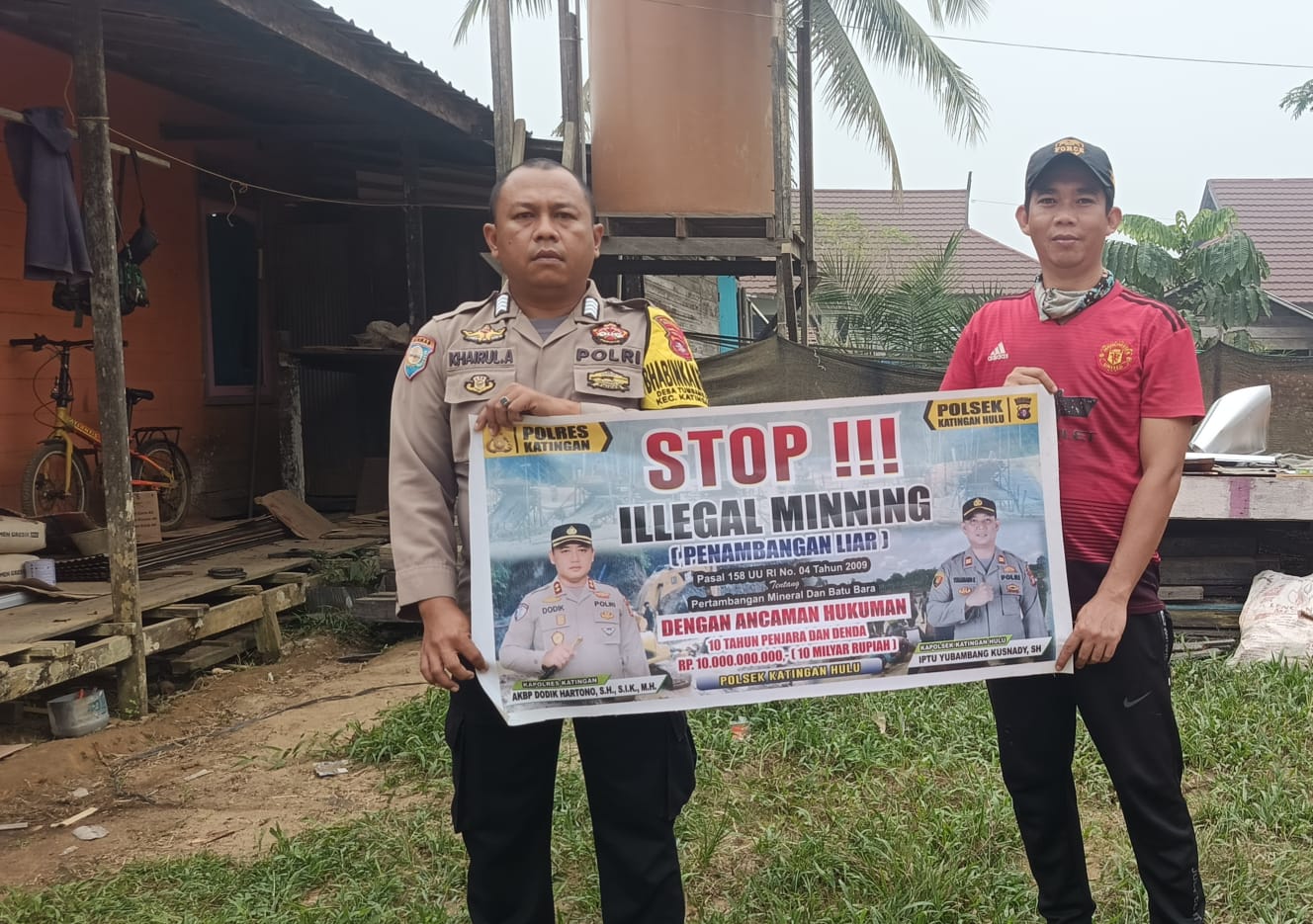 Upaya pencegahan Penambangan Emas Tanpa Ijin (PETI) di Kecamatan Katingan Hulu dan Bukit Raya, Bhabinkamtibmas sosialisasi kepada masyarakat.
