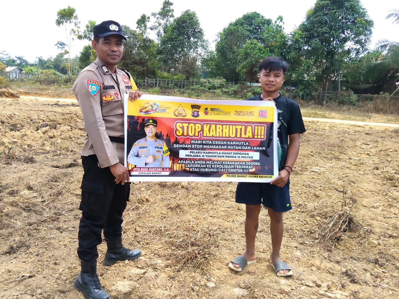 Bhabinkamtibmas Hadir di Tengah Ancaman Kebakaran Lahan