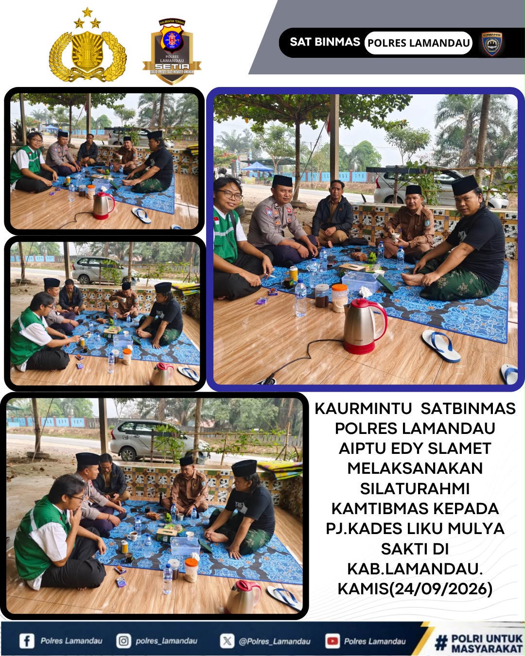 Kaurmintu Satbinmas Polres Lamandau Silaturahmi Kamtibmas dengan Pemerintah Desa
