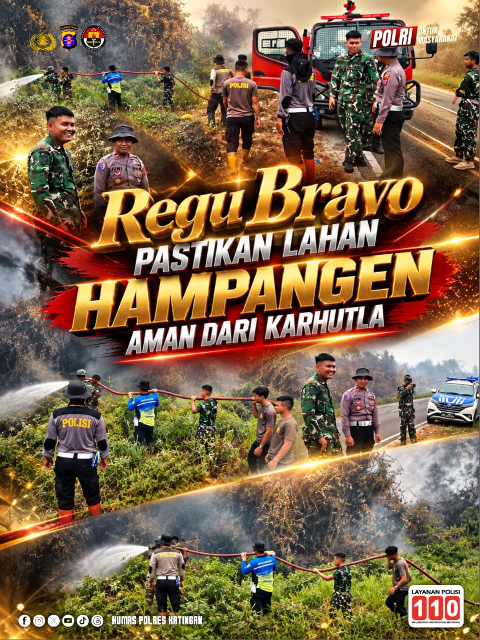 Regu Bravo Pastikan Lahan Hampangen Aman dari Karhutla