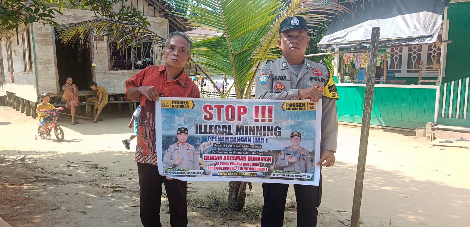 ‎Upaya pencegahan Penambangan Emas Tanpa Ijin (PETI) di Kecamatan Katingan Hulu dan Bukit Raya, Bhabinkamtibmas sosialisasi kepada masyarakat.
