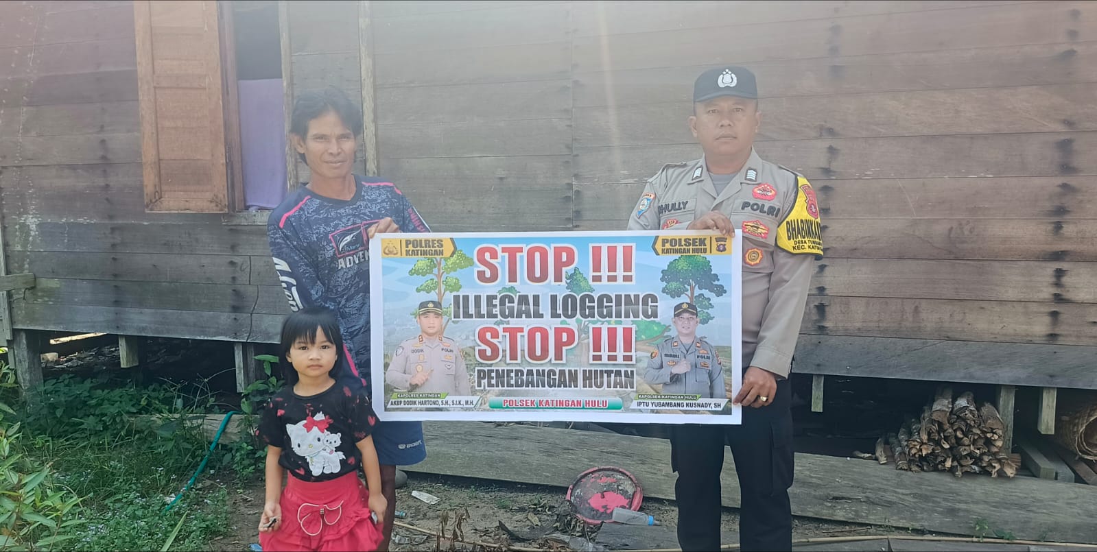 ‎Upaya Pencegahan Penebangan Hutan secara Liar (Ilegal Logging), Bhabinkamtibmas sosialisasi kepada masyarakat.