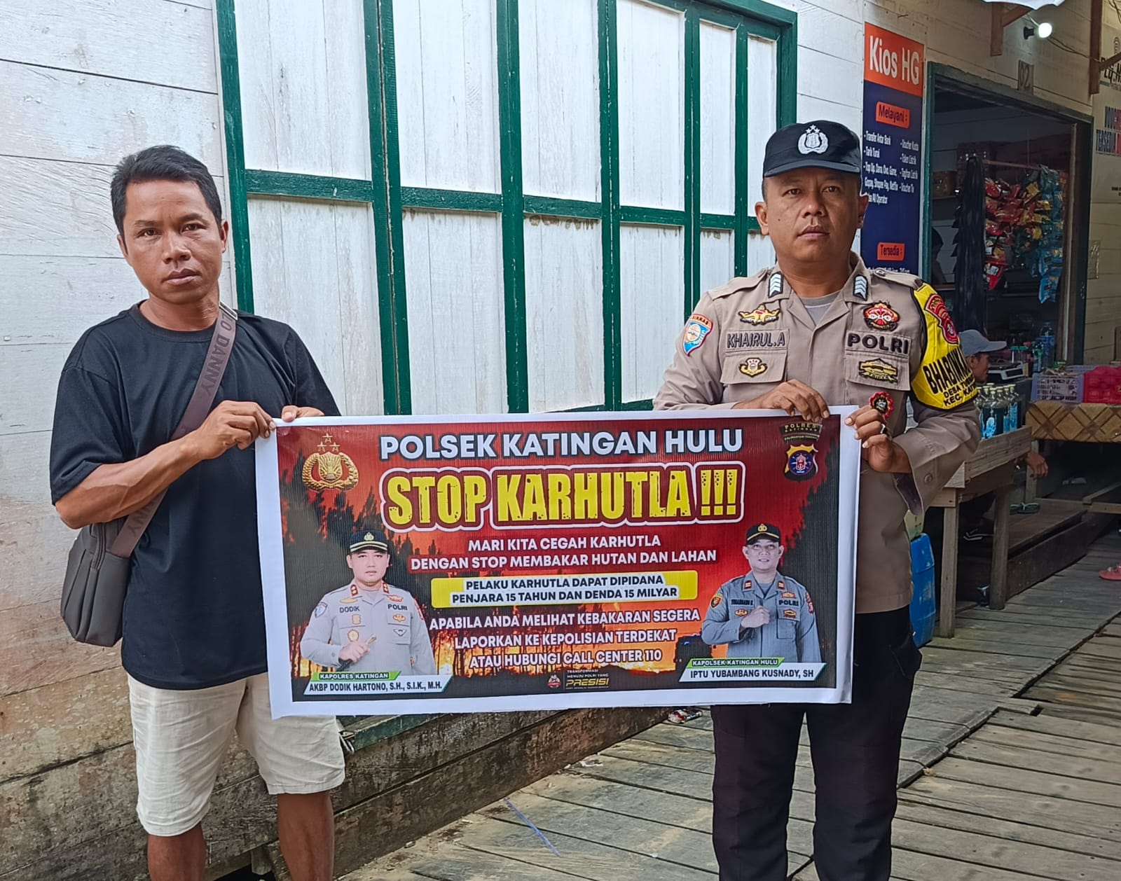 ‎Polsek Katingan Hulu sosialisasi Stop Karhutla.