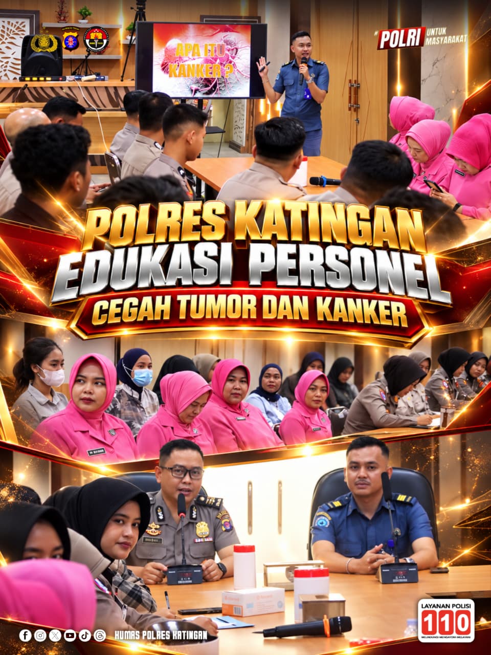 Polres Katingan Edukasi Personel Cegah Tumor dan Kanker