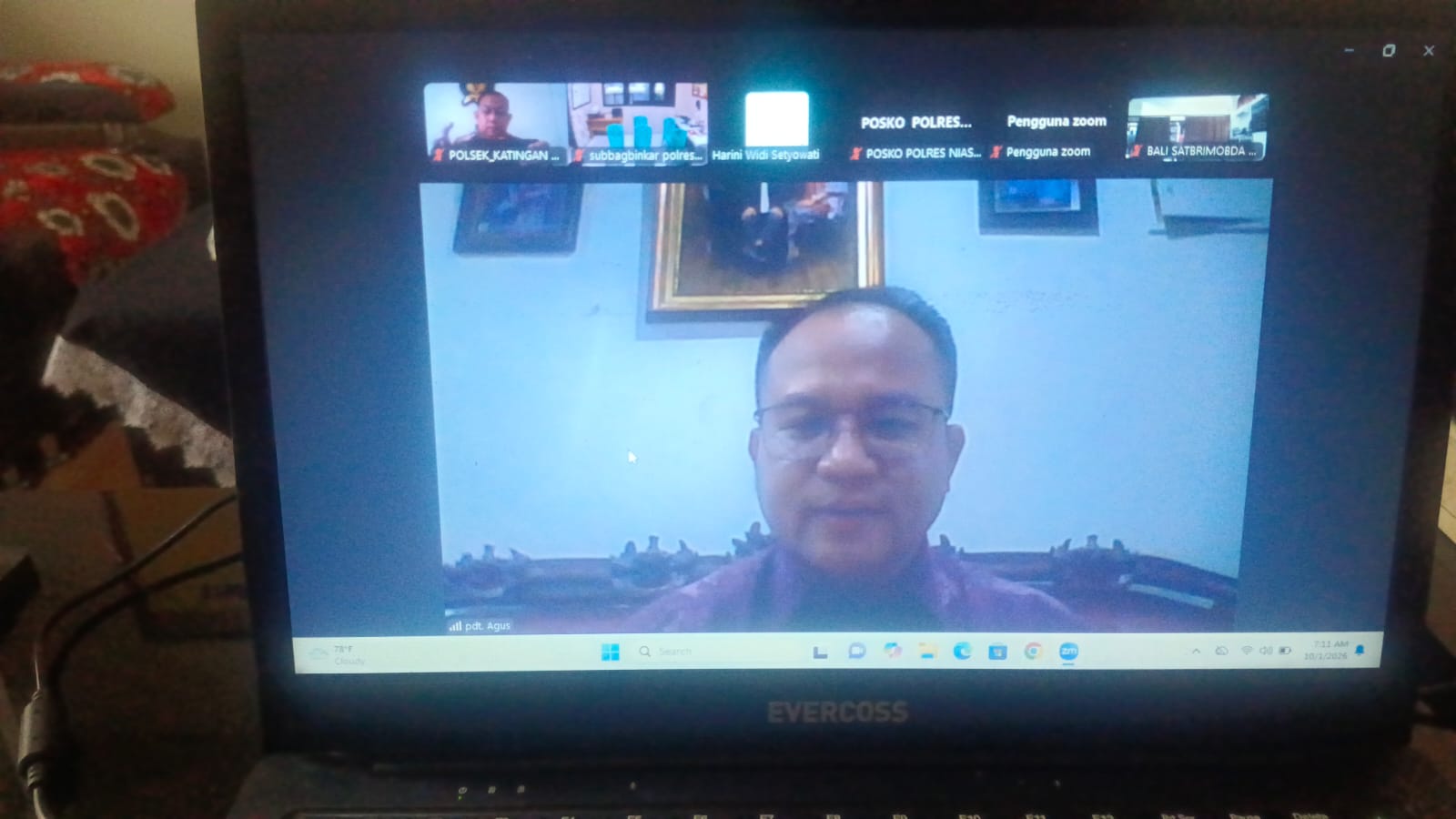 Kapolsek dan Personel Polsek Katingan Hulu Ikuti Giat Minroh Via ZoomKatingan Hulu.