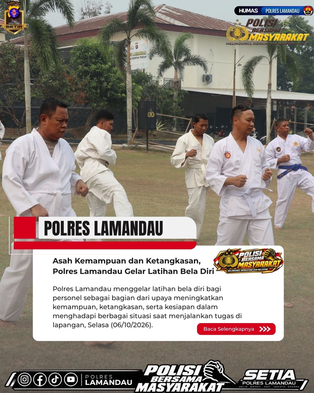 Asah Kemampuan dan Ketangkasan, Polres Lamandau Gelar Latihan Bela Diri