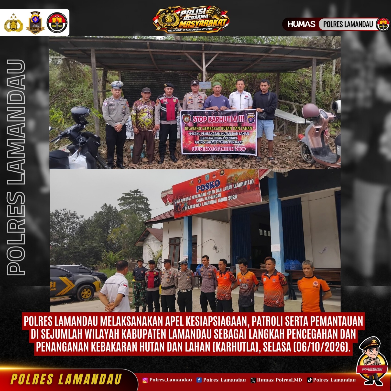 Cegah Karhutla, Polres Lamandau Perkuat Patroli dan Kesiapsiagaan