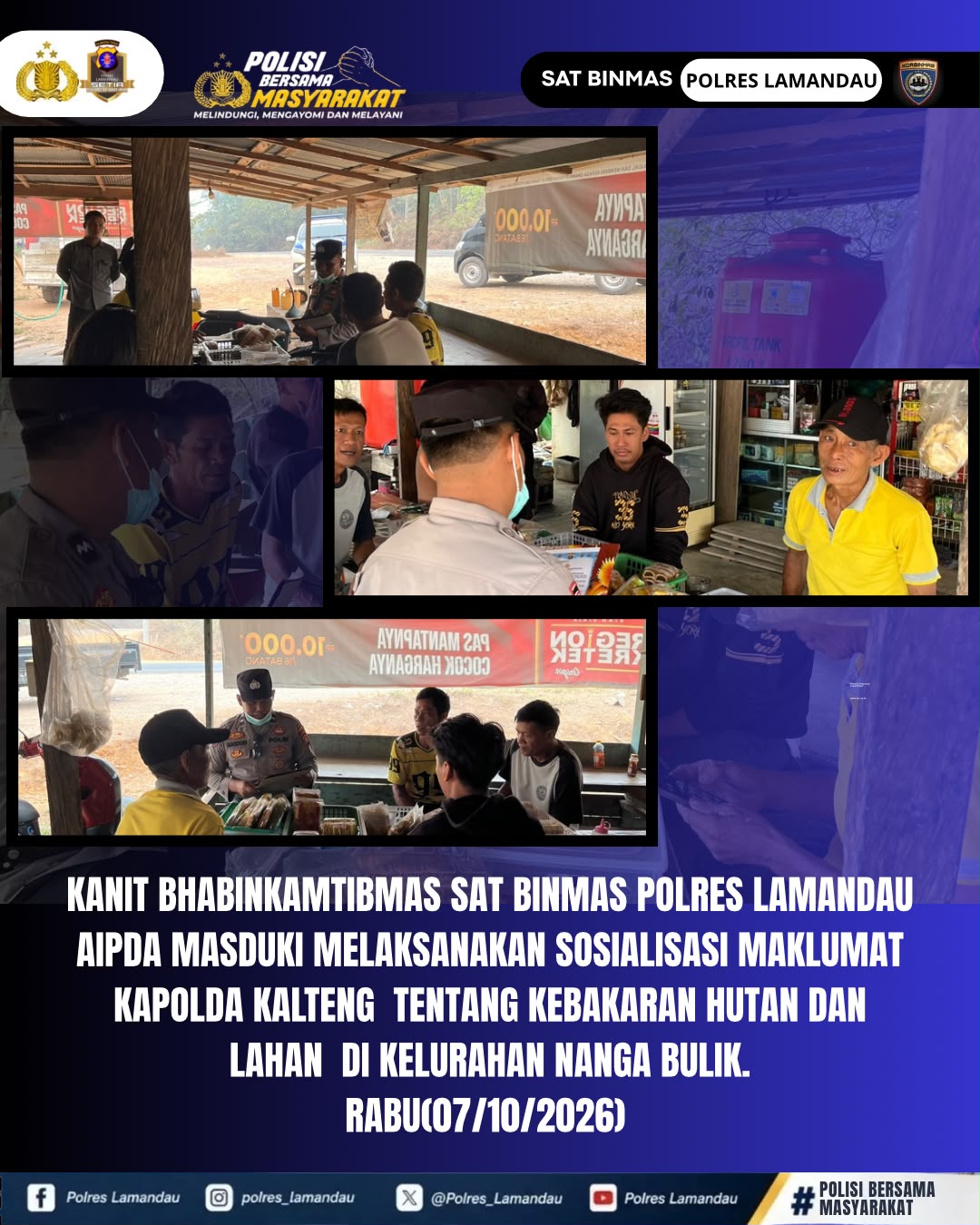 Cegah Karhutla, Bhabinkamtibmas Ajak Warga Nanga Bulik Peduli Lingkungan