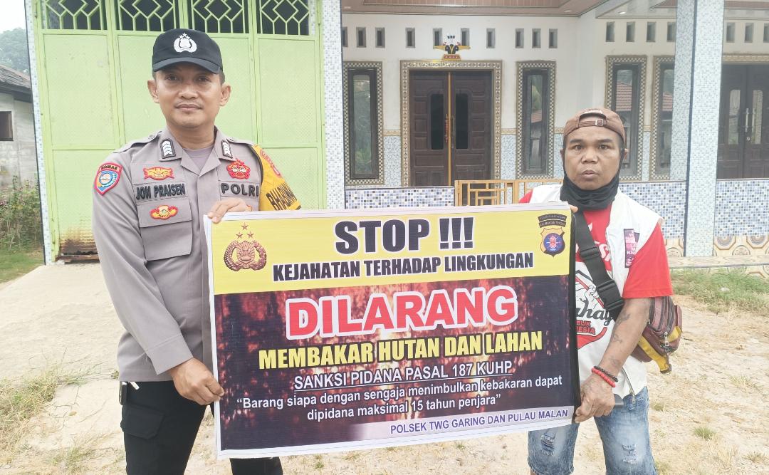 Polsek Tewang Sangalang Garing dan Pulau Malan Imbau Warga Tidak Membuka Lahan Dengan Membakar