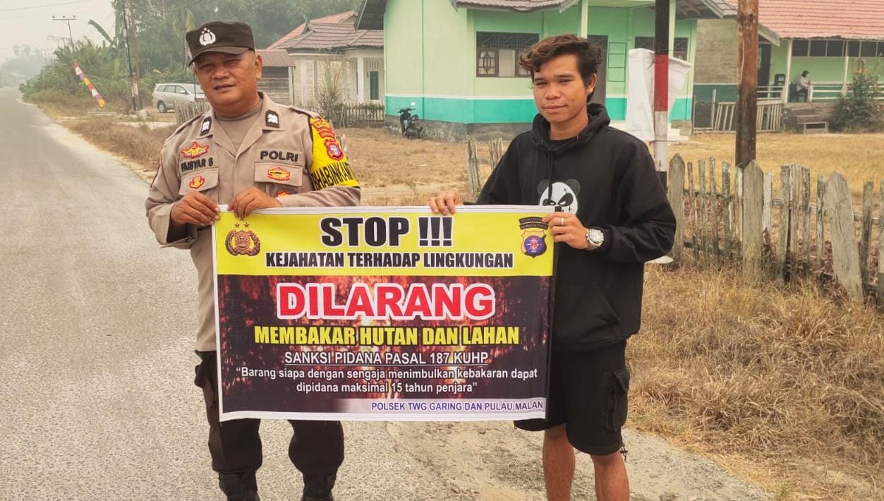 Polsek Tewang Sangalang Garing dan Pulau Malan Imbau Warga Tidak Membuka Lahan Dengan Membakar
